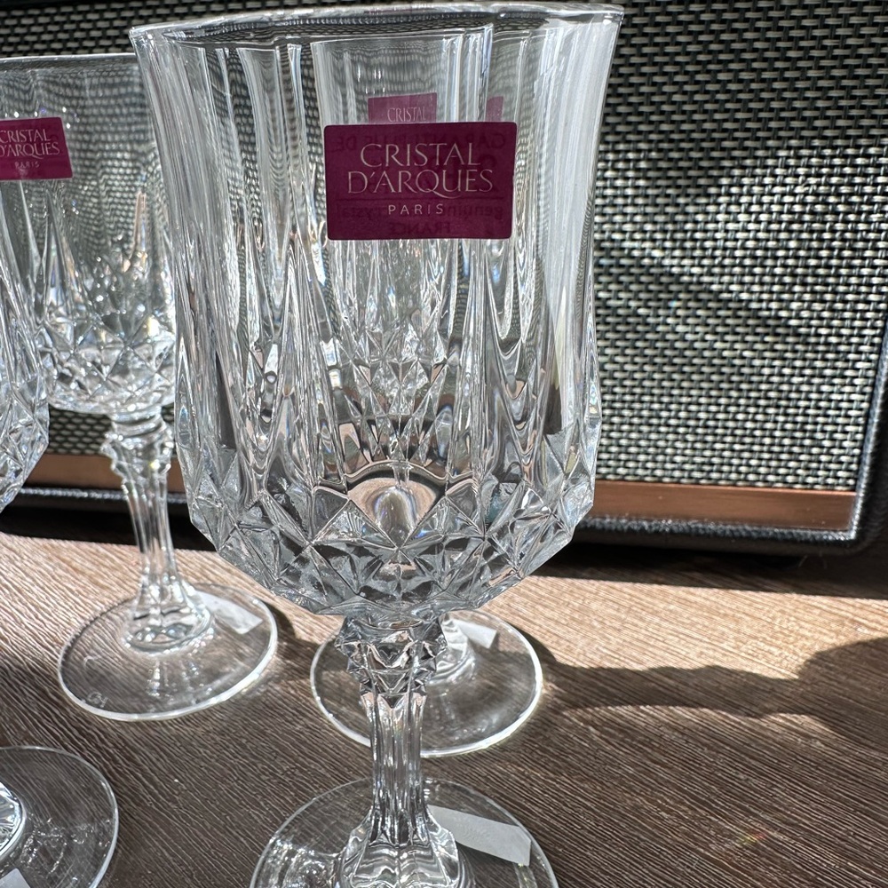 Clear Crystal Wine Goblets - Set of 4 - Picture 2 of 5